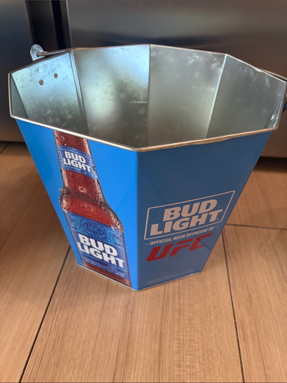 Bud Light Blue Metal Beer Bucket - Branded Party Ice Bucket (set of 4)